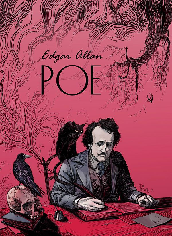 An illustrated image of Edgar Allan Poe