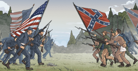 Image of a battle during the Civil War