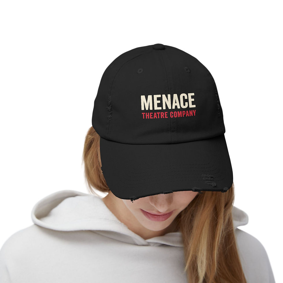 Thumbnail: Menace Theatre Company Distressed Cap, Unisex Vintage Hat, 