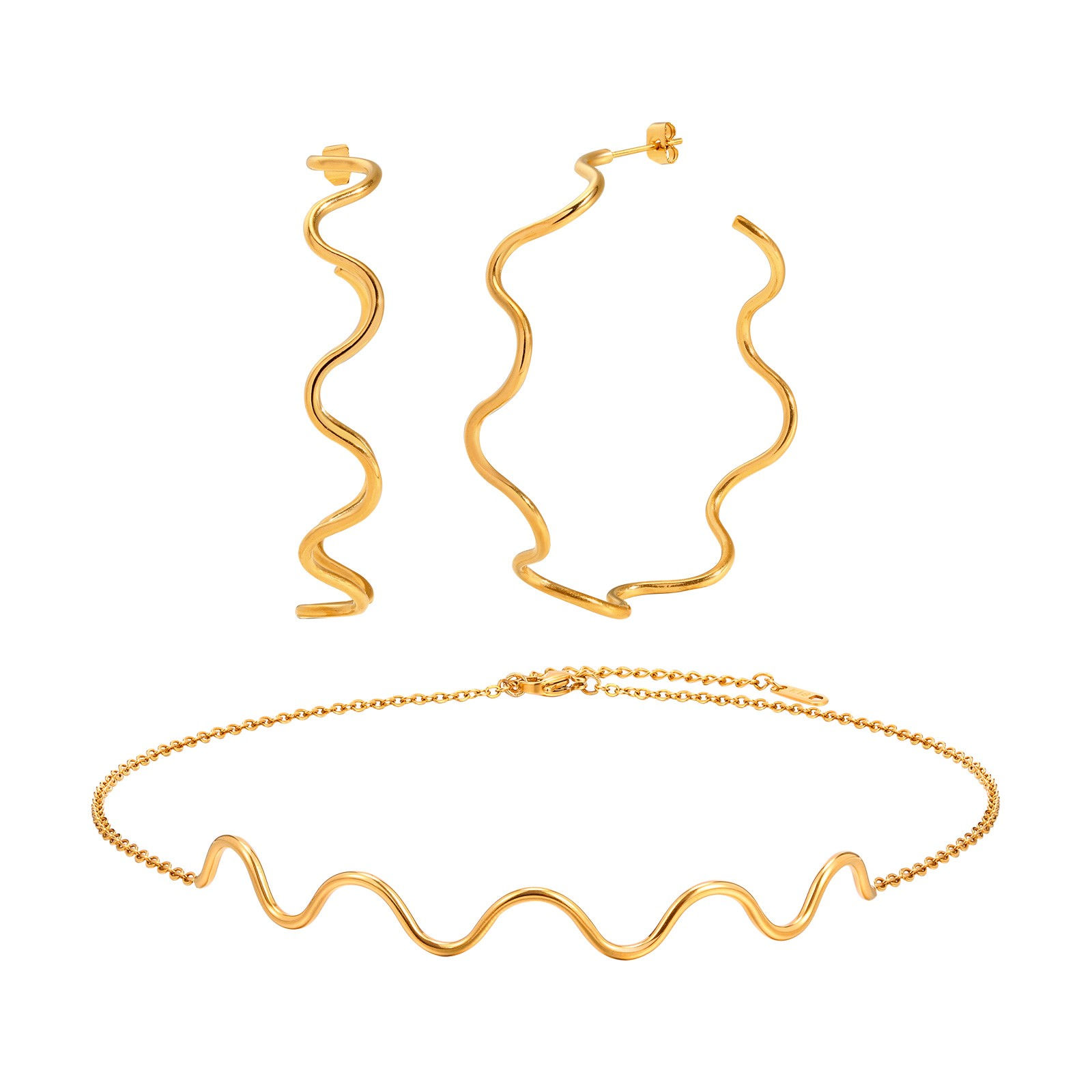 Parure boucle d'oreille bracelet ZIGZAG