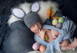 Easter bunny props newborn baby photography session Howell Michigan--3