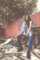 Double denim Asian girl.