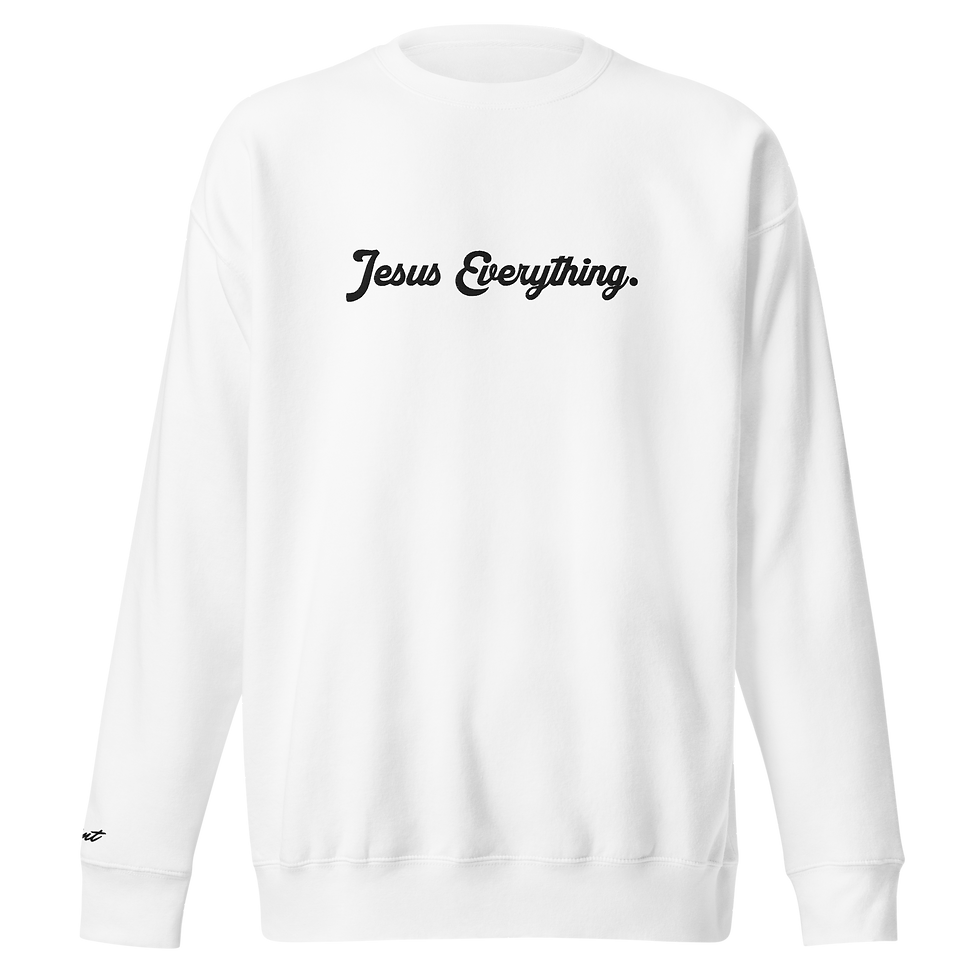 Thumbnail: Jesus Everything Embroidered Unisex Premium Sweatshirt