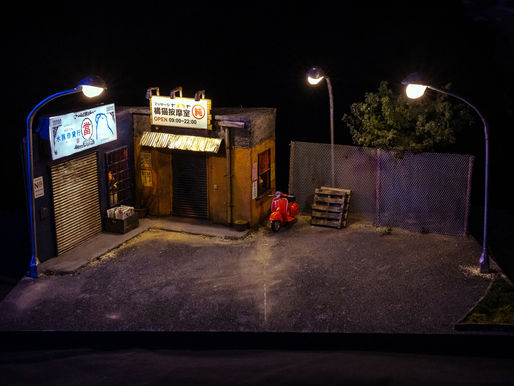 手工製作店家街道微縮場景