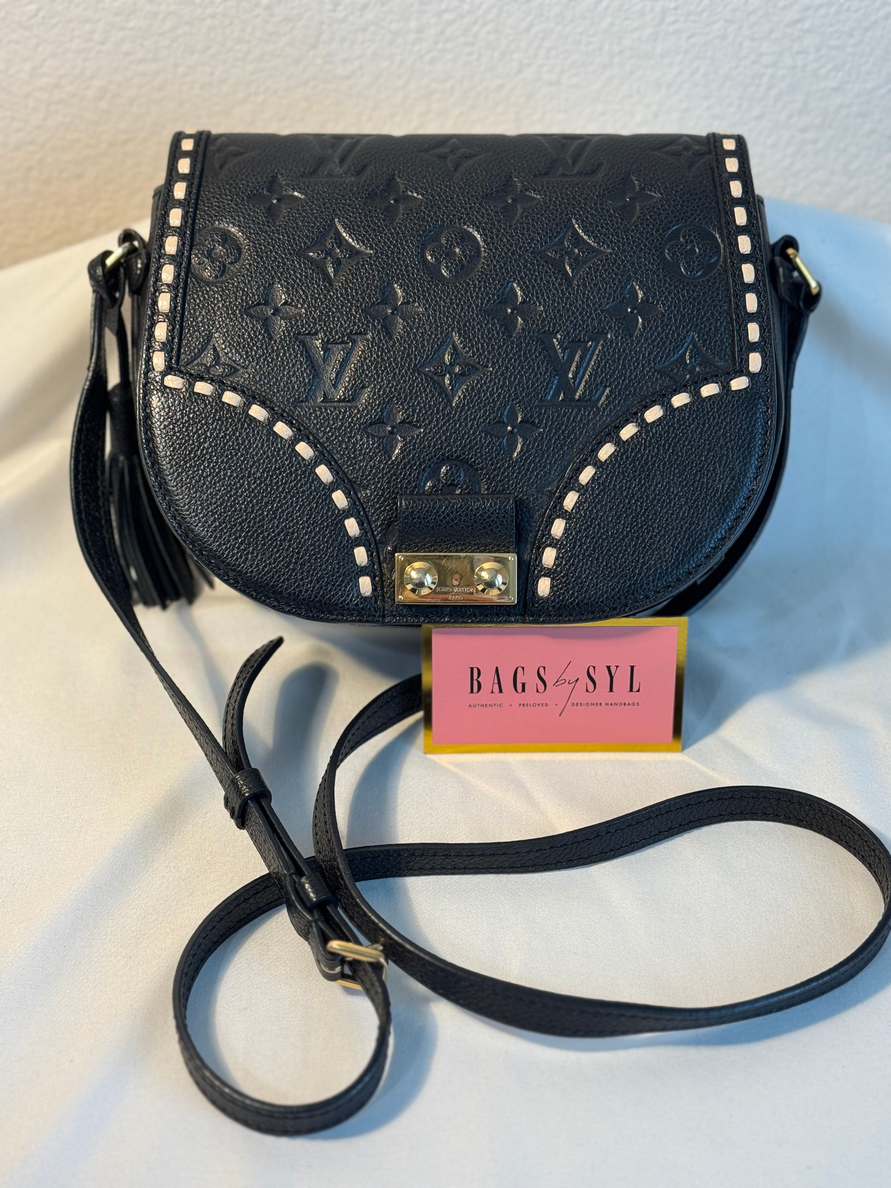 Junot Monogram Crossbody Empreinte Leather Noir