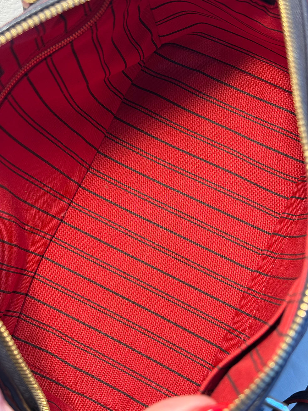 Thumbnail: Speedy 25 Monogram Empreinte Bandouliere Marine Rouge