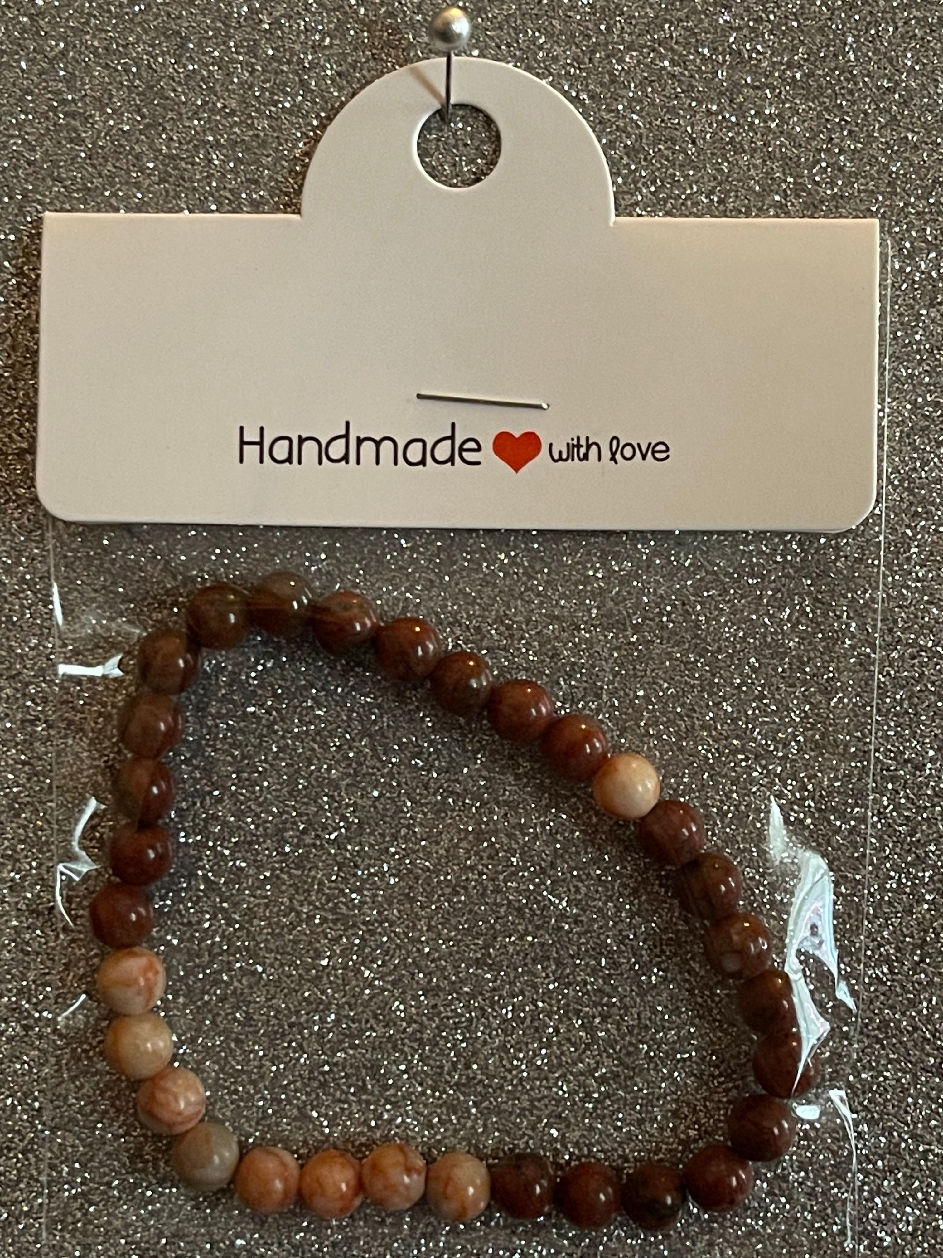 glass brown beads with marble beads