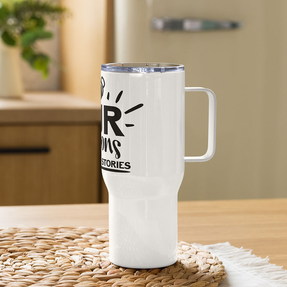 Thumbnail: Pour Decisions Travel mug with a handle