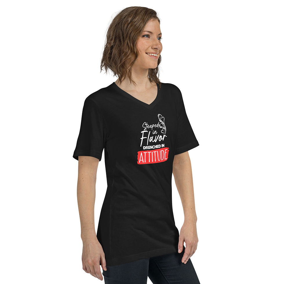 Thumbnail: Steeped In Flavor Unisex Short Sleeve V-Neck T-Shirt