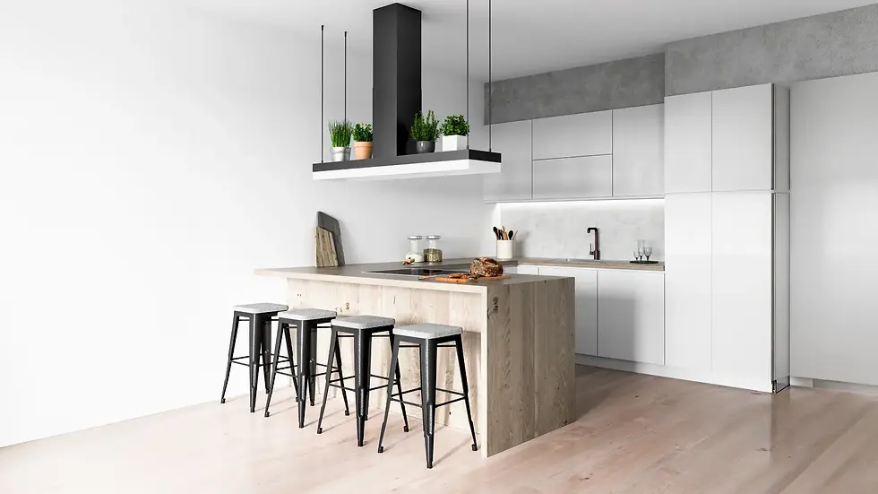 Estúdio de cozinha com ilhas de fragrâncias; aroma fresco de laranja, aroma de ervas e fragrância de café criam a atmosfera certa para cada exposição de cozinha.