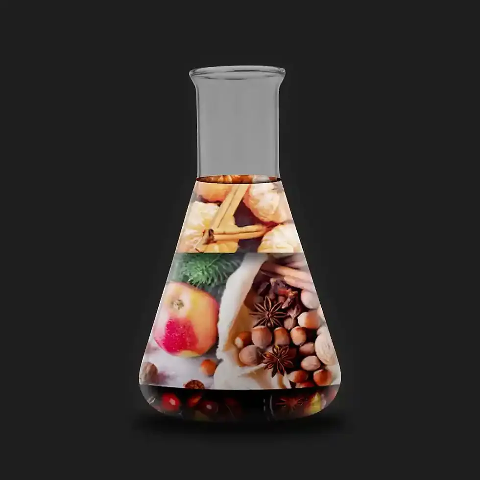 Oda kokusu Spiced Wine'dan bir Erlenmeyer şişesi içinde koku piramidi