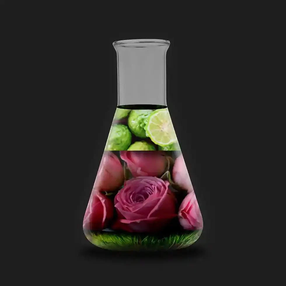 Scent pyramid in an Erlenmeyer flask from the room fragrance Mountain Magic