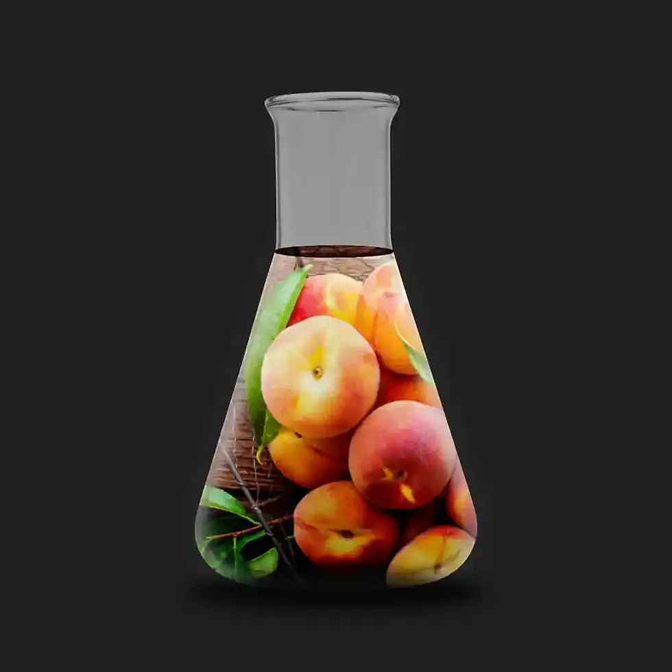 Oda kokusu Peach'dan bir Erlenmeyer şişesi içinde koku piramidi