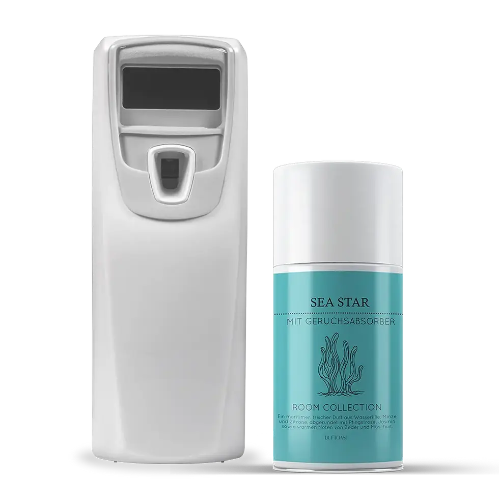 Aerosol und Dispenser Sea Star Duftspray von REIMA AirConcept für reimarom Dispenser
