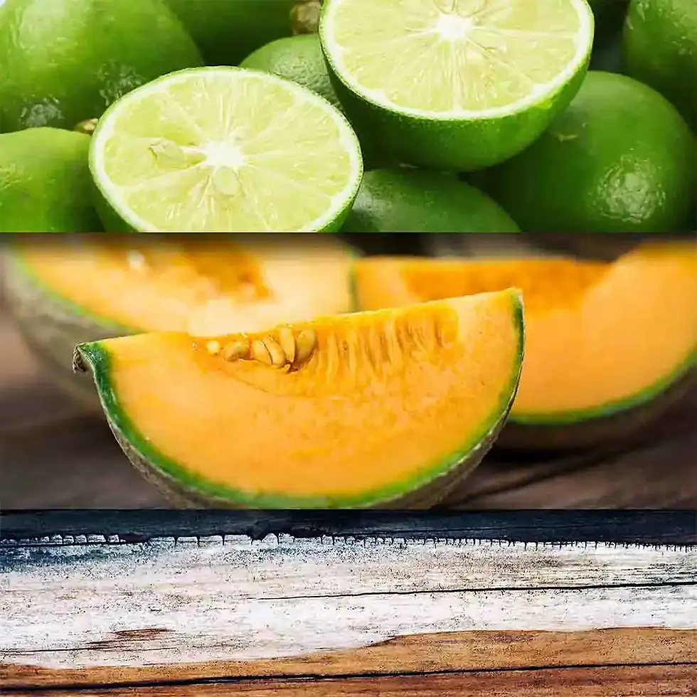 Un amestec fructat-picant de grapefruit și pepene dulce cu note calde, lemnoase.