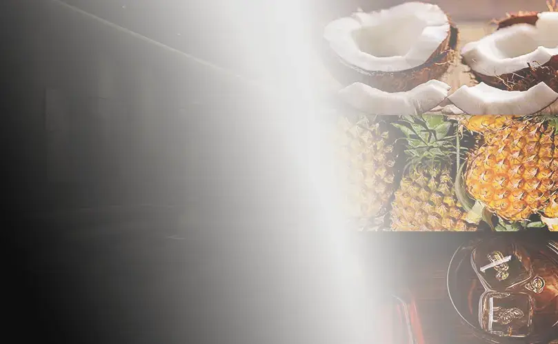 Fruchtig-exotische Harmonie aus Ananas, Kokosnuss und karibischem Rum.