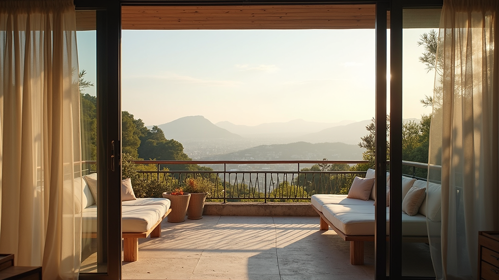 Vista panoramica di un appartamento con terrazza a Boa Vista