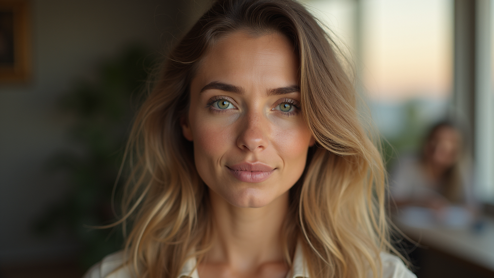 Vista frontale di capelli fini tagliati a caschetto scalato con volume naturale