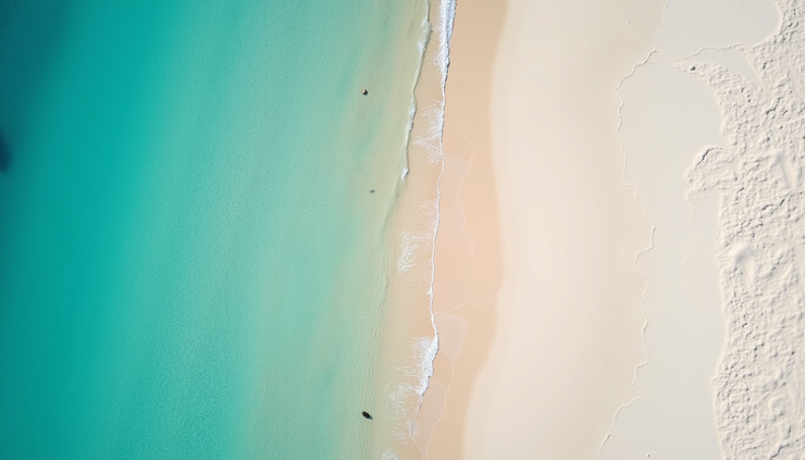 Vista panoramica dall’alto della spiaggia di Chaves con sabbia bianca e mare cristallino