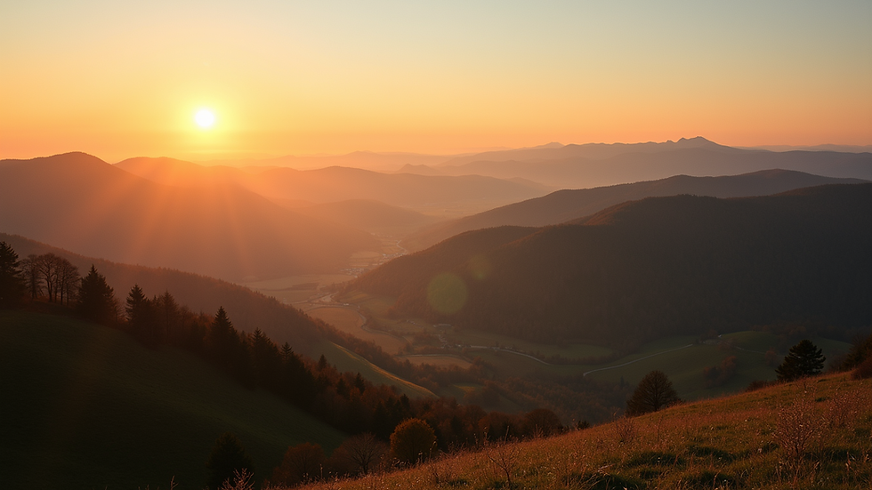 Vista panoramica delle colline del Monferrato al tramonto