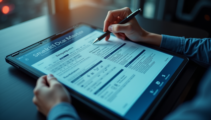 Vista dall’alto di un sistema digitale che mostra il flusso di gestione delle pratiche auto