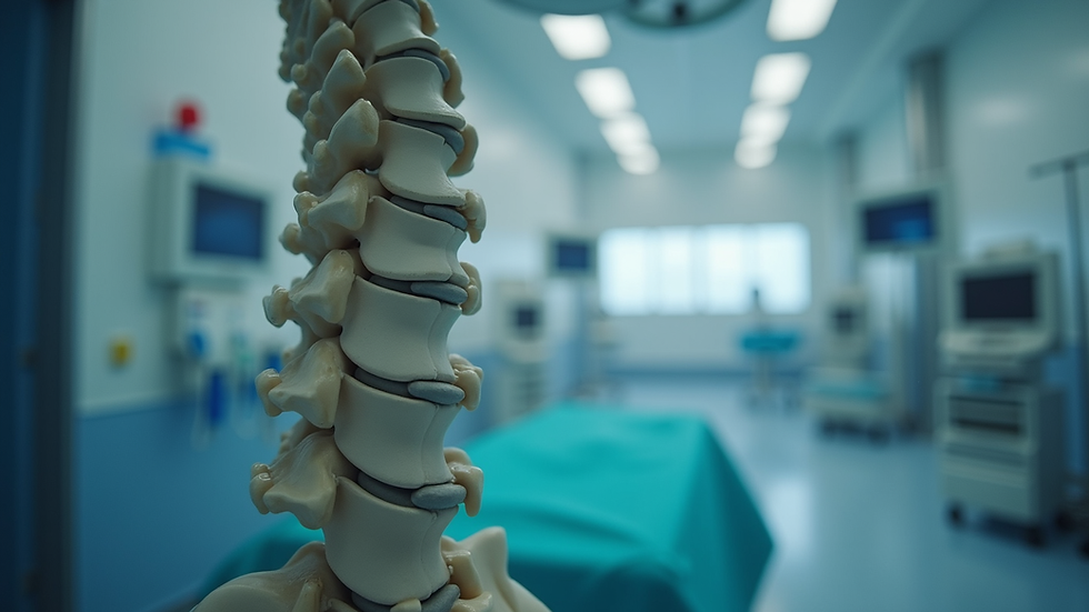 Vista laterale di un dispositivo medico per la stabilizzazione della colonna vertebrale