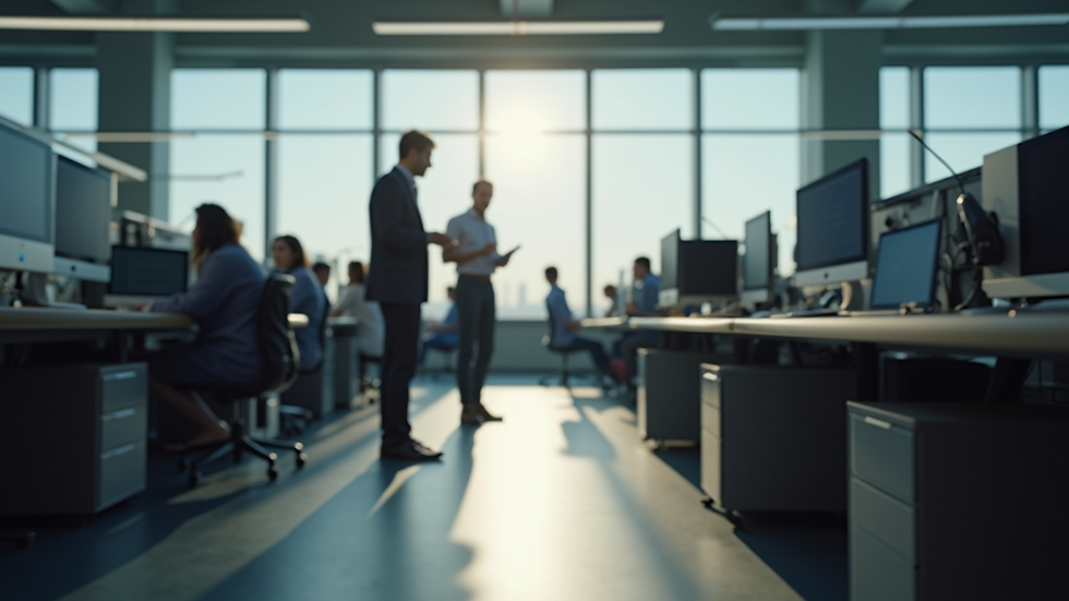 Vista panoramica di team professionale di pulizie al lavoro in ufficio a Torino
