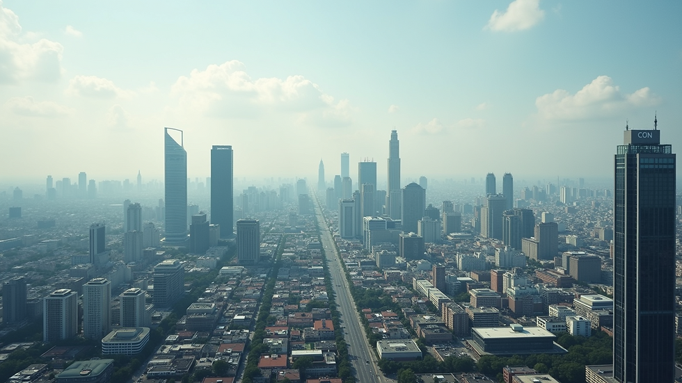 Vista panoramica di un paesaggio urbano moderno