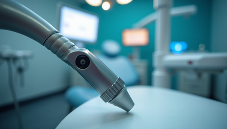 Vista ravvicinata di apparecchiatura laser odontoiatrica in studio a Torino