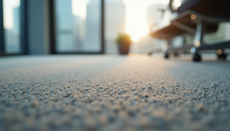 Vista ravvicinata di tappeto da ufficio con texture pulita e dettagli nitidi