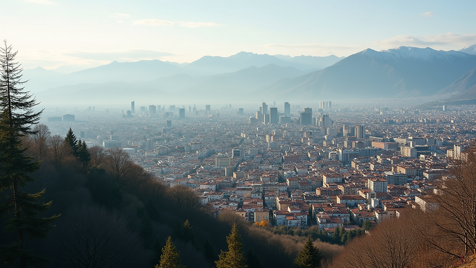 Vista panoramica di Torino con le Alpi sullo sfondo