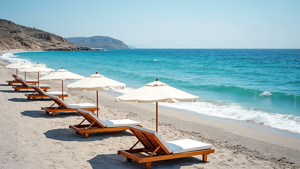 Spiaggia di Santa Maria a Sal con ombrelloni e mare turchese