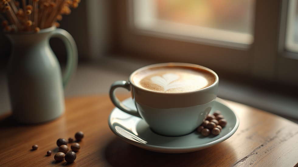 Vista dall’alto di una tazza di caffè con crema densa accanto a capsule compostabili