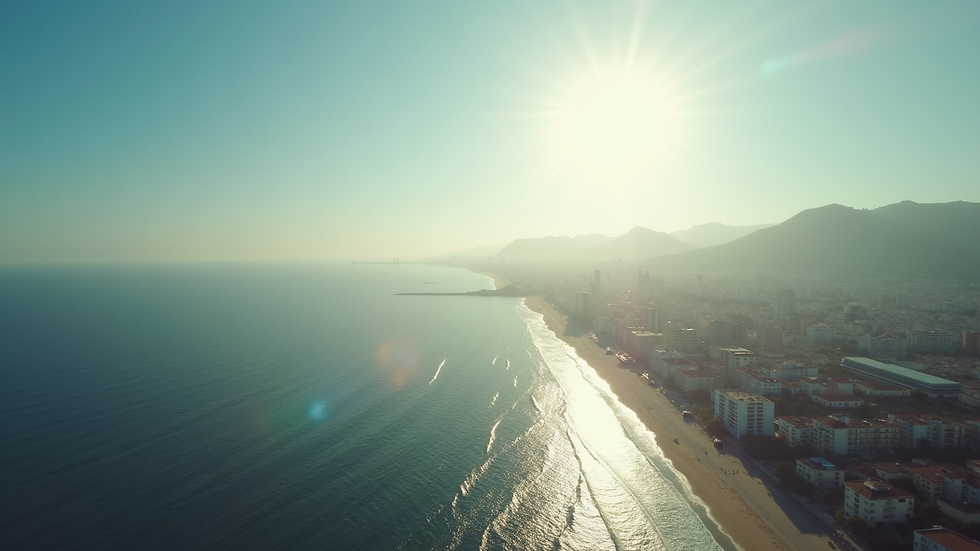 Vista aerea di un’escursione in barca al tramonto a Boa Vista