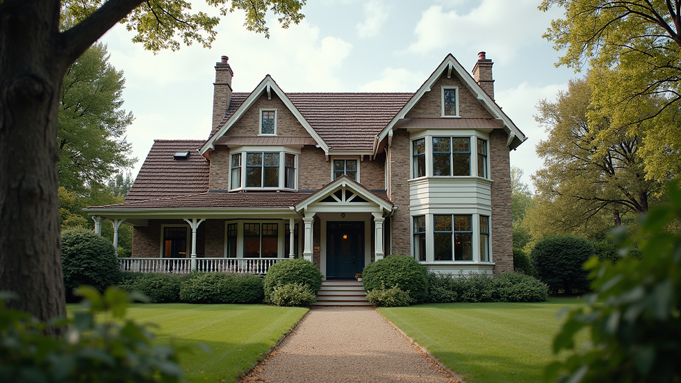Wide angle view of a beautiful house with quality windows