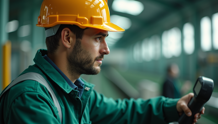 Vista ravvicinata di un operatore Green Life Multiservices durante una sessione di formazione pratica