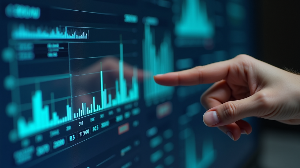 Close-up view of a digital interface displaying financial data