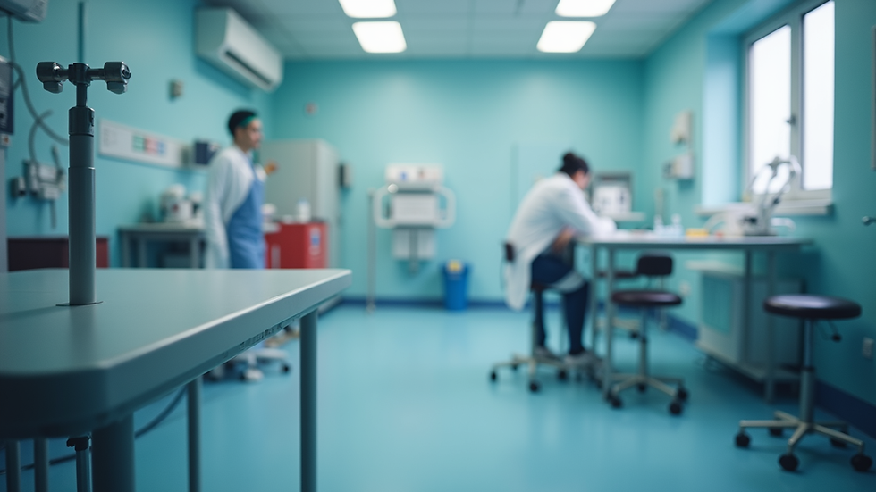 Vista ravvicinata di un laboratorio medico con strumenti per analisi del sangue