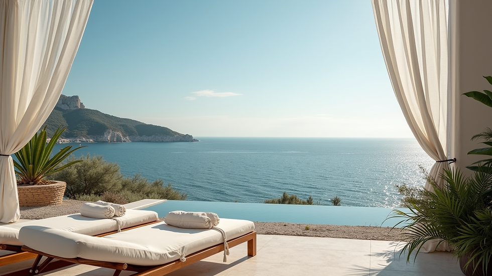 Vista panoramica di un appartamento fronte mare a Boa Vista con terrazza e vista sull’oceano