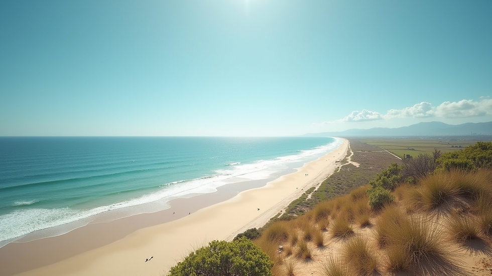 Vista panoramica della spiaggia di Boa Vista con mare calmo e cielo sereno