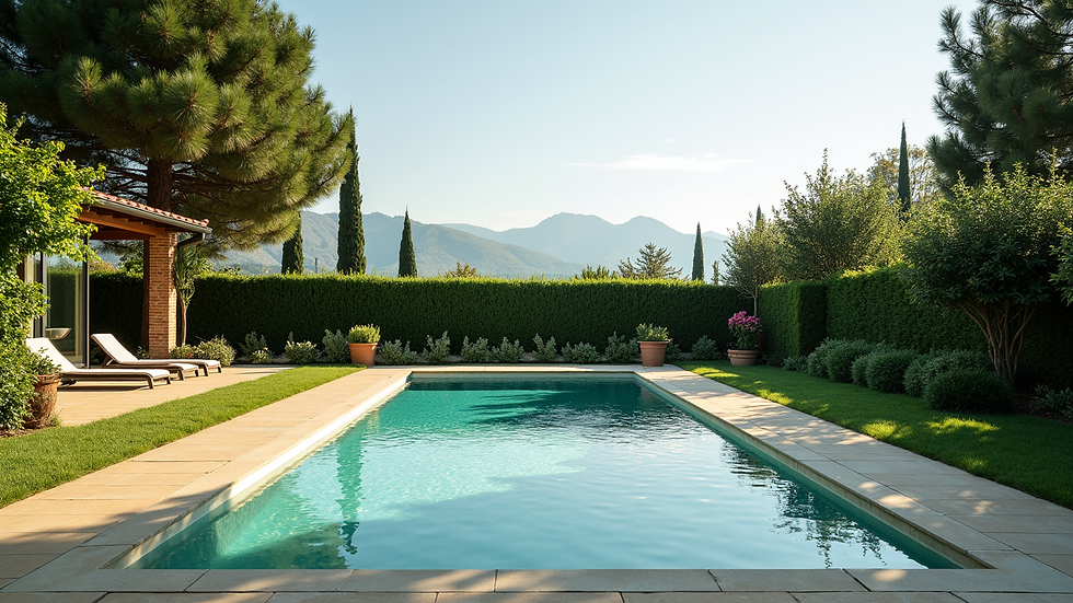 Giardino curato con piscina in villa padronale sulle colline del Roero