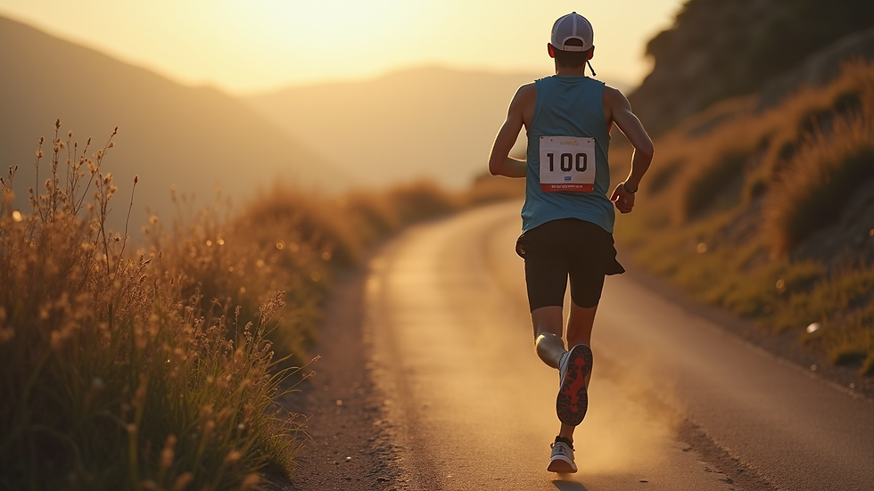 Runner che si idrata durante una gara di ultramaratona