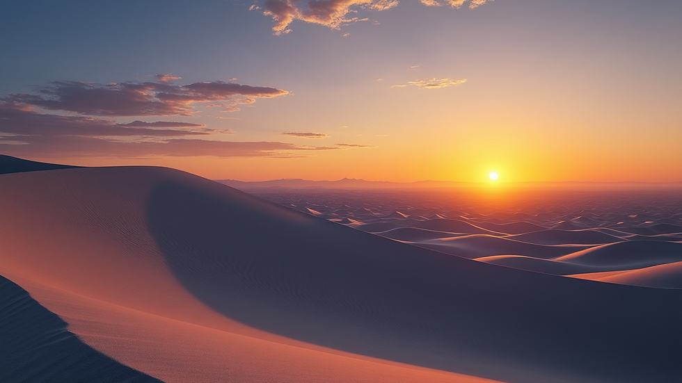 Vista panoramica delle dune di sabbia di Boa Vista al tramonto