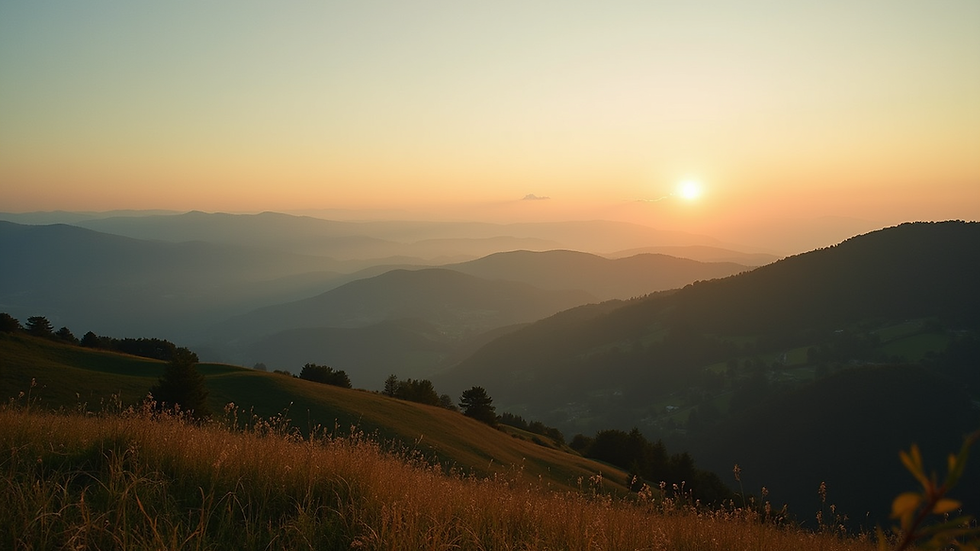 Vista panoramica sulle colline del Monferrato al tramonto