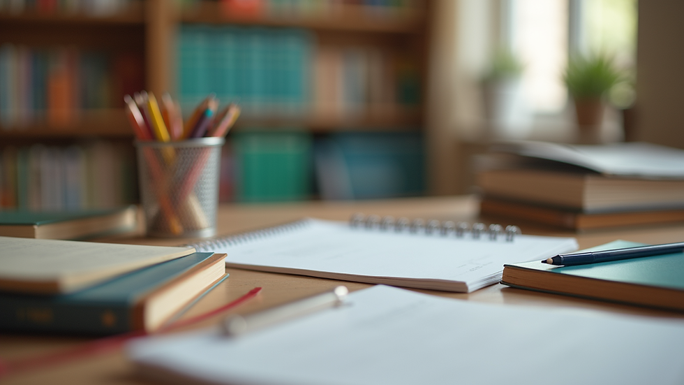 Close-up view of educational materials and tools used in a community learning space
