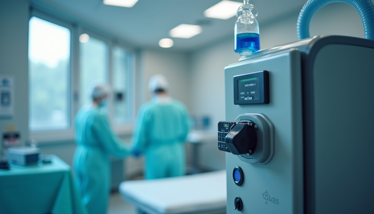Vista ravvicinata di apparecchiature per terapia ipossica in ambiente clinico