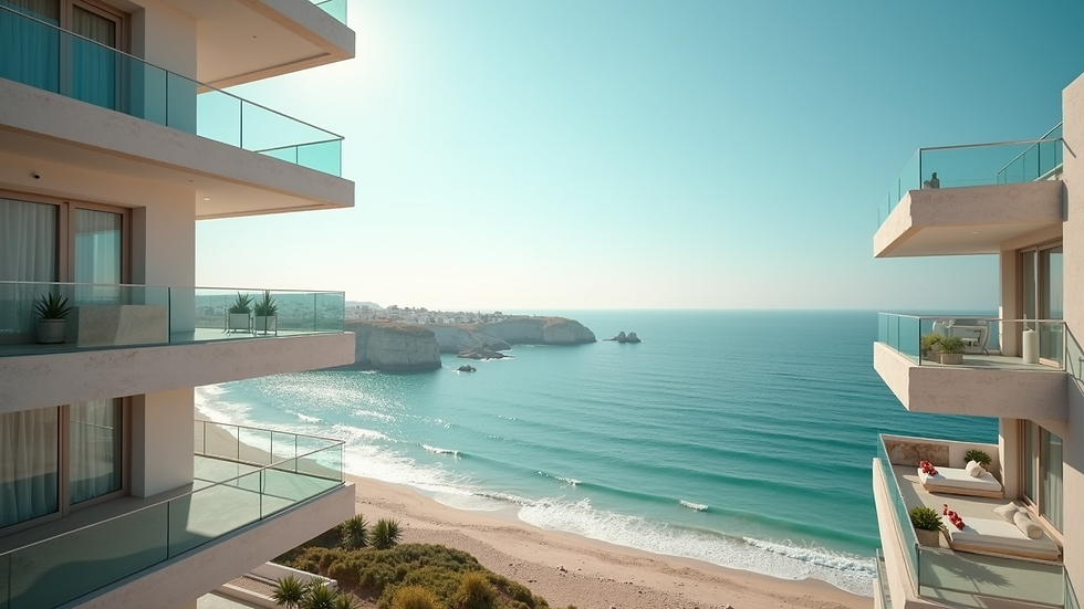 Vista mare dalla finestra di un appartamento a Praia Cabral