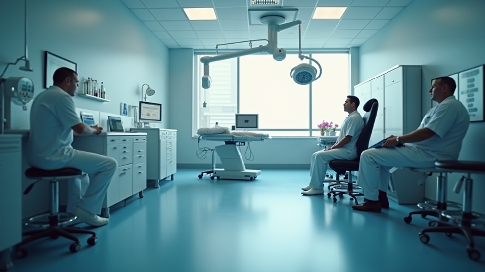 Eye-level view of a modern neurosurgical consultation room