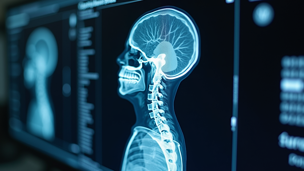 Close-up view of a spinal MRI scan on a computer screen