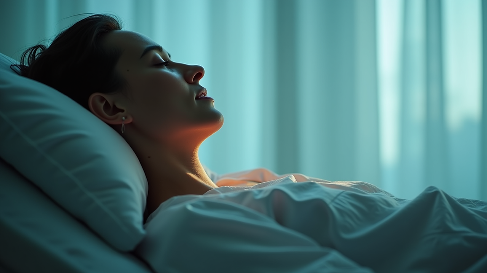 Vista laterale di un paziente durante una sessione di terapia della luce per la longevità
